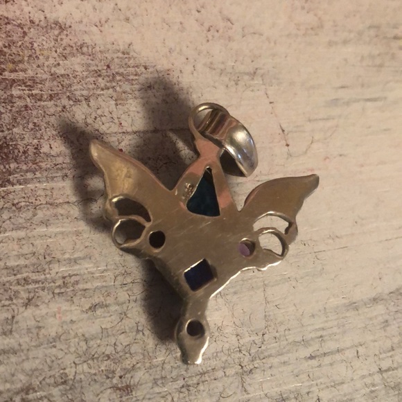 Beautiful Sterling Silver Lab Created Opal with a druzy stone & Amethyst Pendant - Picture 14 of 17